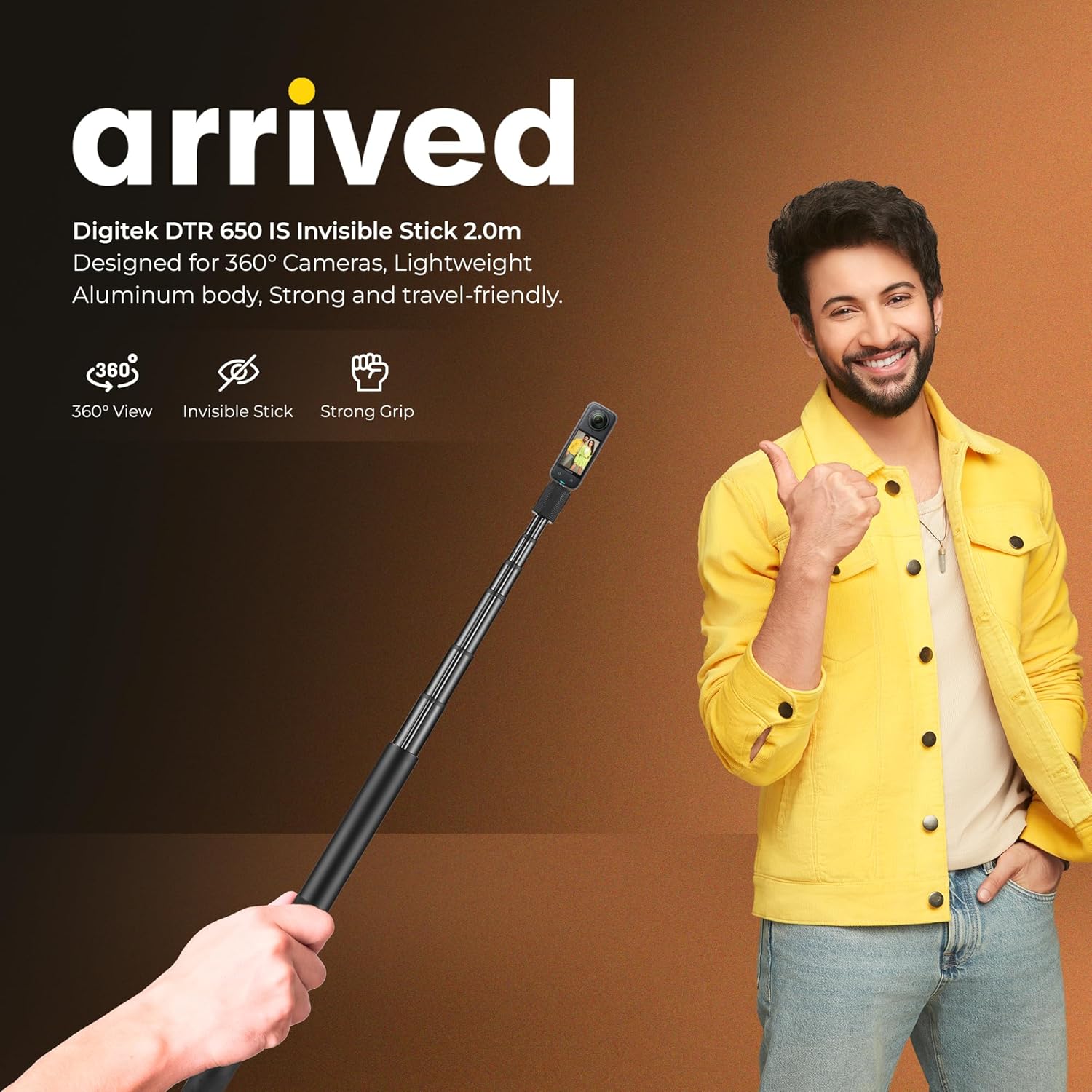 Digitek (DTR 650 IS) 2 Meter Invisible Stick for GoPro Hero