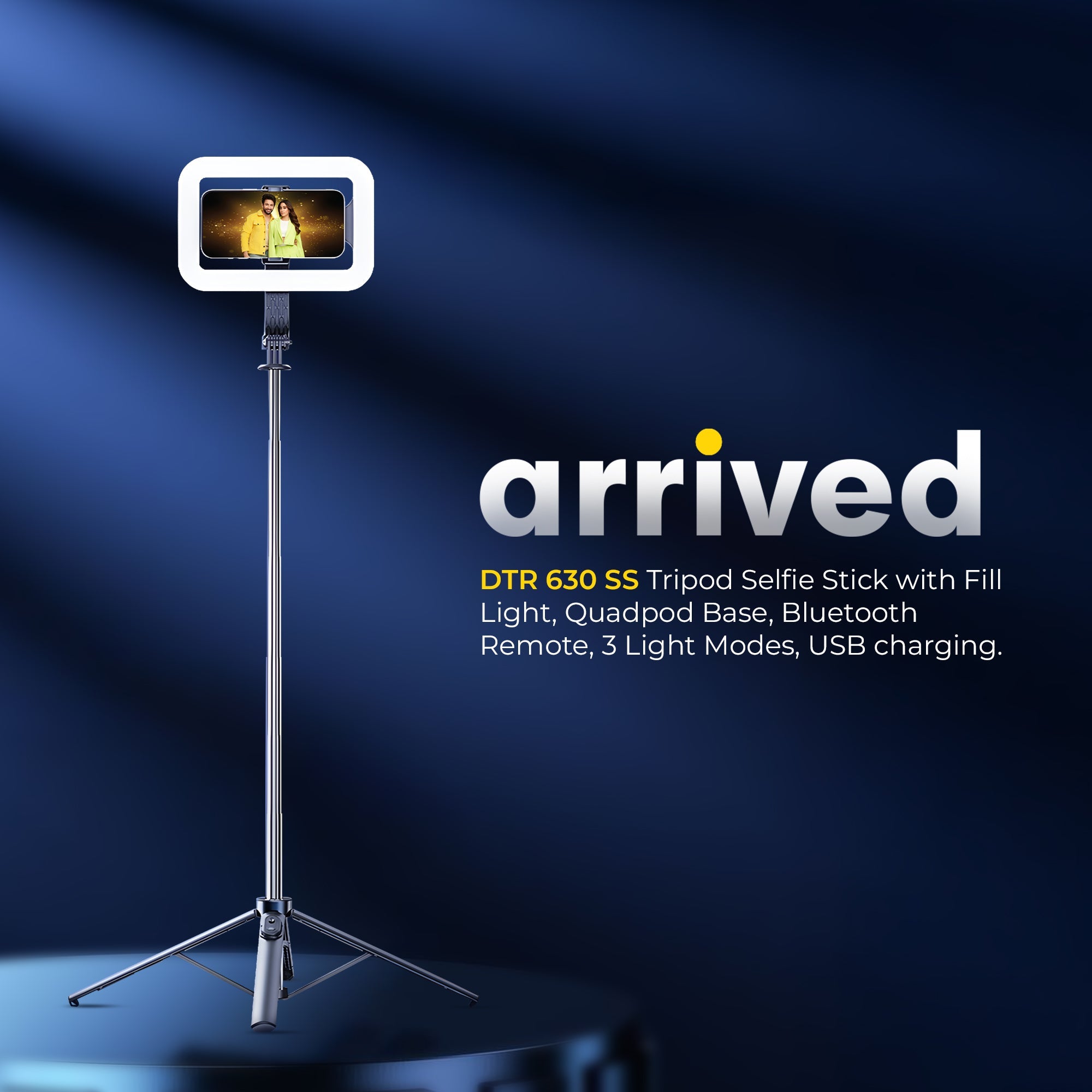 Digitek (DTR 630 SS) Extendable Tripod Selfie Stick with Fill Light