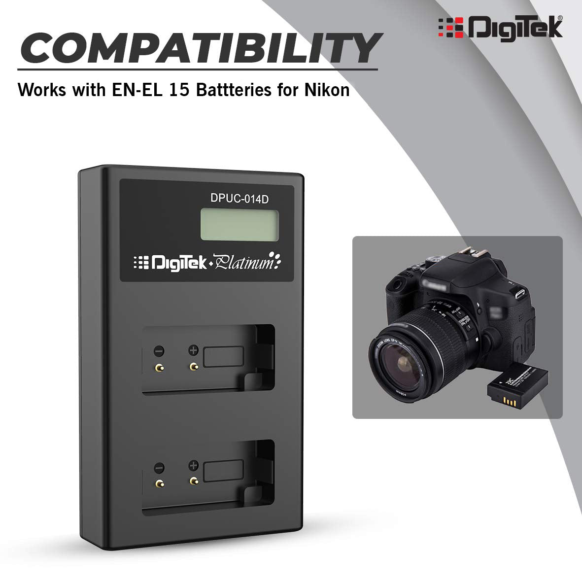 Digitek DPUC 014D (LCD MU) ENEL15 for ENEL15 Platinum Charger