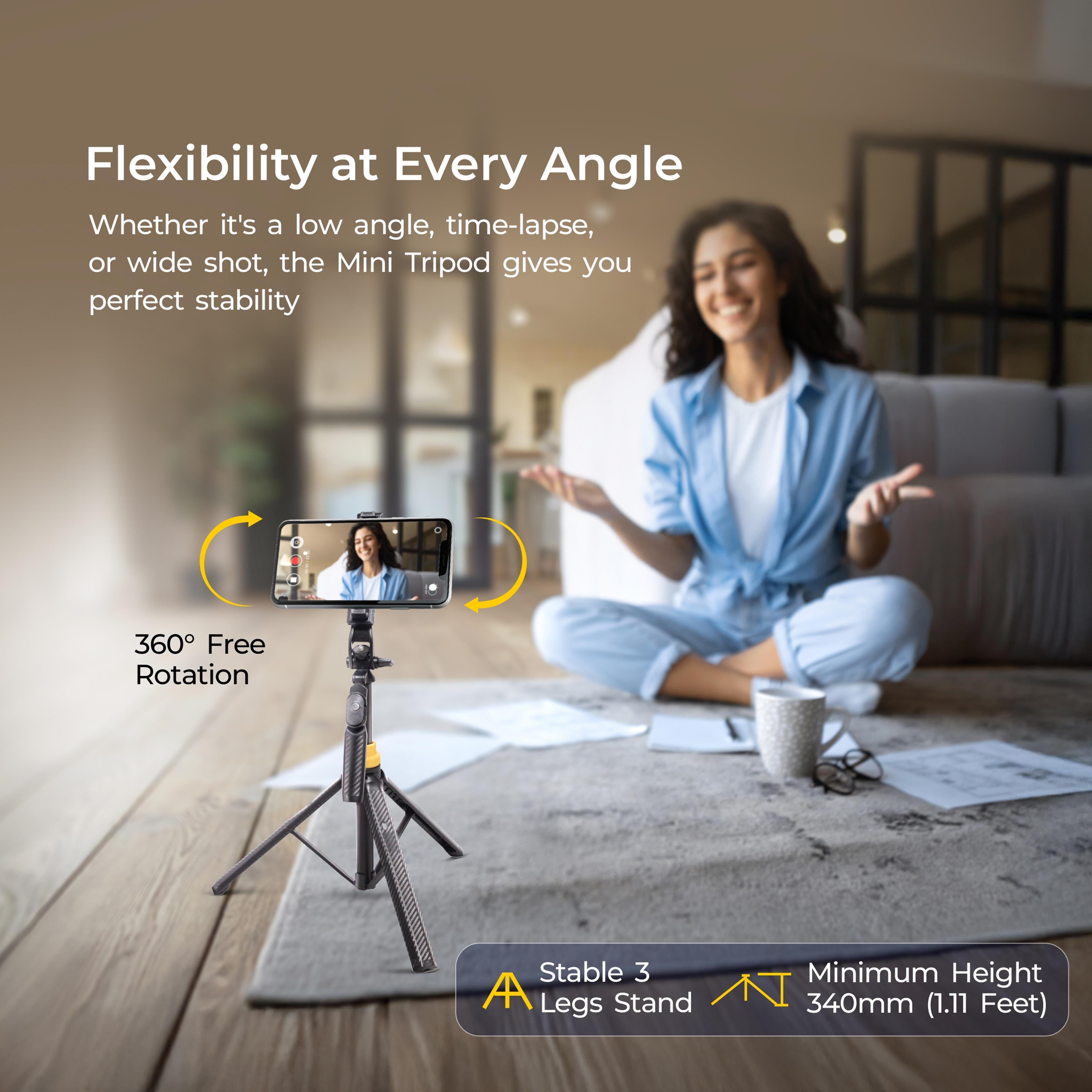 Digitek (DTR-555 SS) Foldable Tripod Selfie Stick for Smartphone & Action Cameras