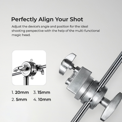 Digitek Heavy Duty Light Stand C-Stand - Max. 10 Feet/3 Meters Adjustable with 3.5 Feet Holding Arm and Grip Head for Studio Video Reflector, Monolight and Other Photographic Equipment (Black) - Digitek