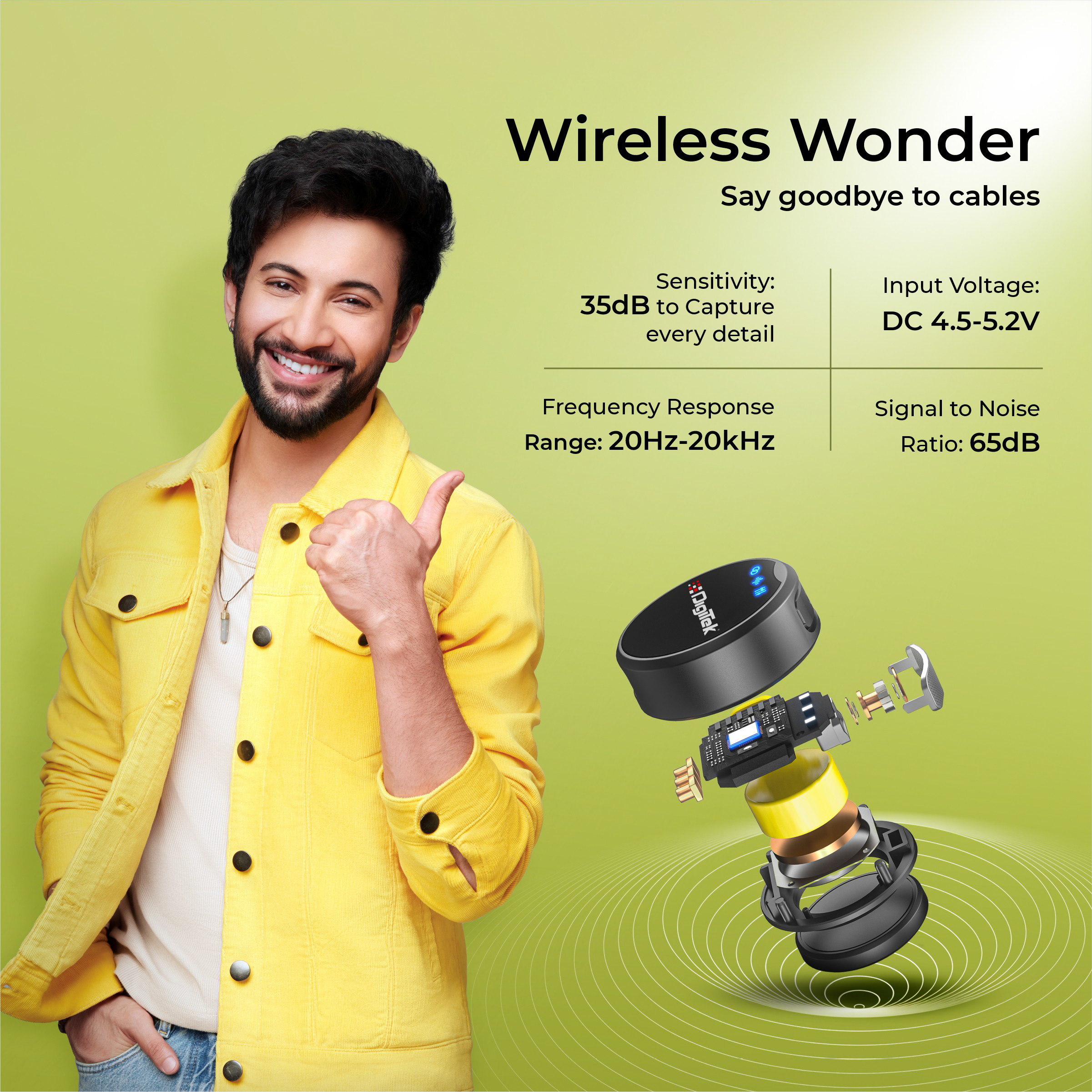 Digitek (DWM-115) 2-in-1 Wireless Microphone