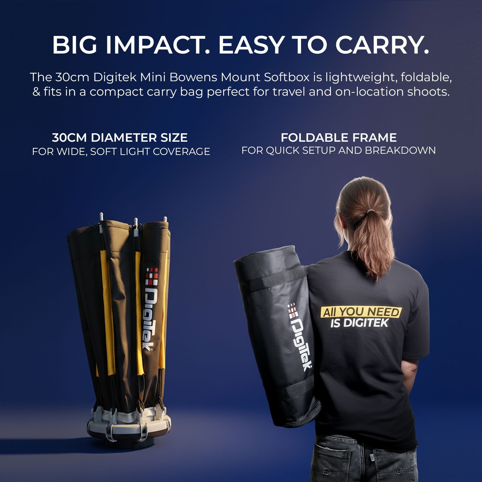 Digitek (DSB 30cm Mini) 30cm Softbox with Mini Bowens Mount