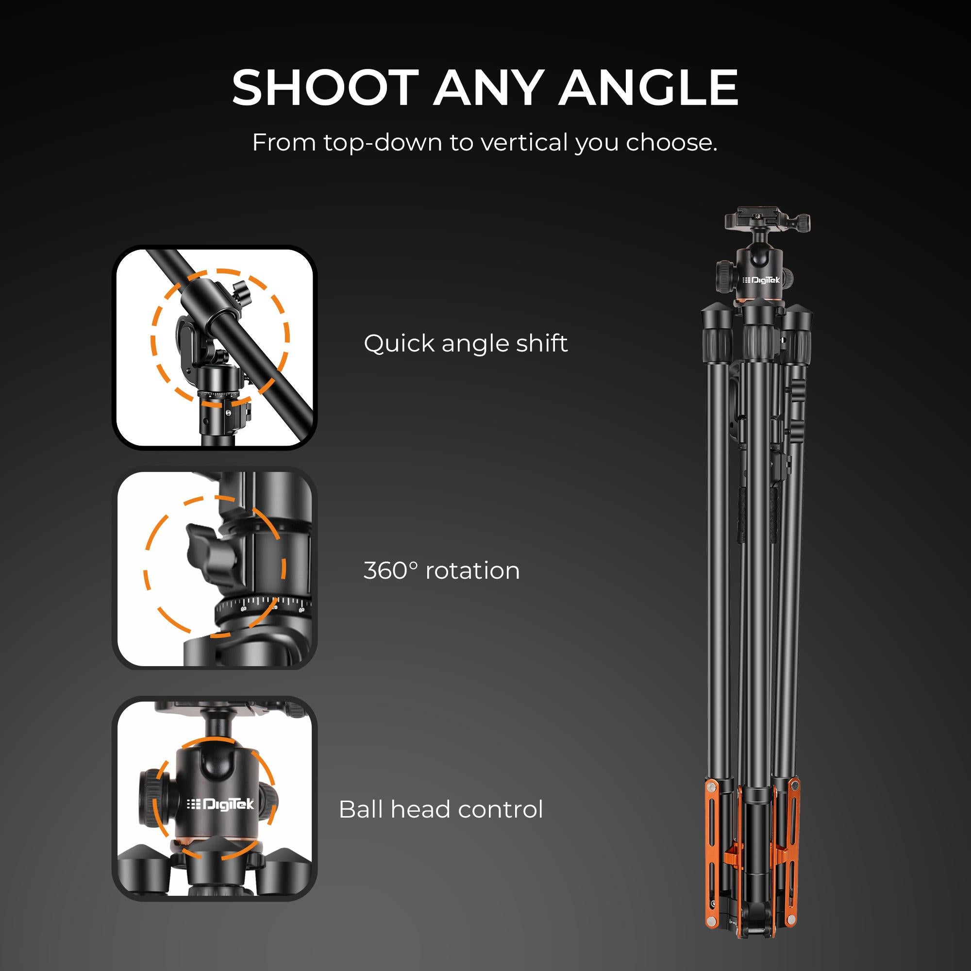 Digitek (DTR 830BH) 8.26ft Light Stand cum Tripod